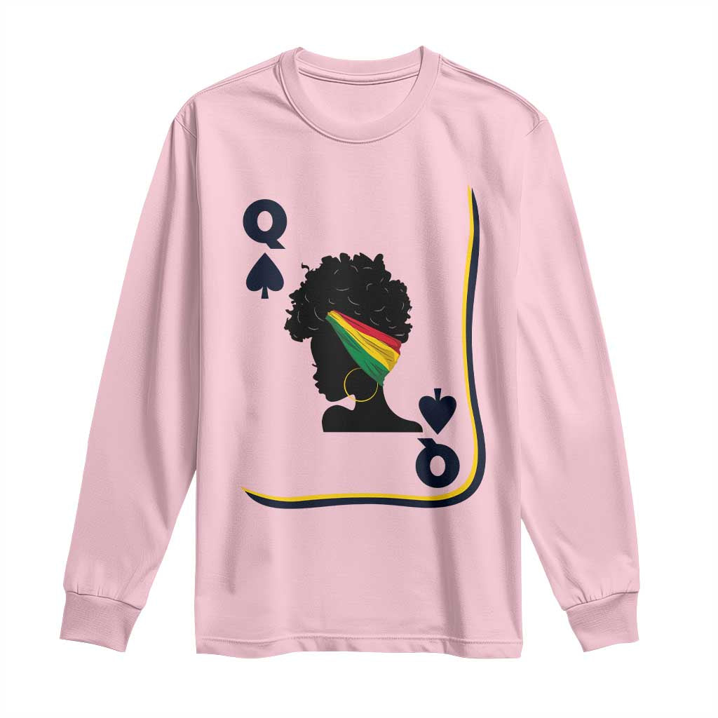 Black Woman Gift Long Sleeve Shirt Melanin Queen Card - Wonder Print Shop