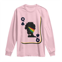 Black Woman Gift Long Sleeve Shirt Melanin Queen Card - Wonder Print Shop