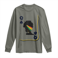 Black Woman Gift Long Sleeve Shirt Melanin Queen Card - Wonder Print Shop