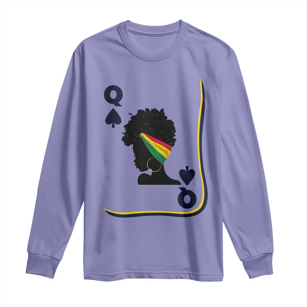 Black Woman Gift Long Sleeve Shirt Melanin Queen Card - Wonder Print Shop