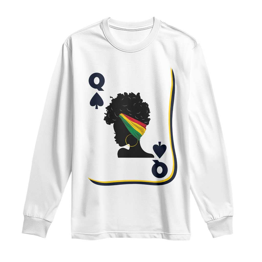 Black Woman Gift Long Sleeve Shirt Melanin Queen Card - Wonder Print Shop