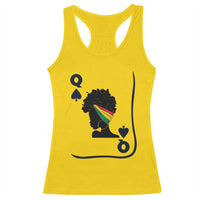 Black Woman Gift Racerback Tank Top Melanin Queen Card - Wonder Print Shop