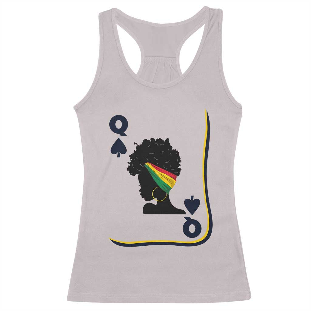 Black Woman Gift Racerback Tank Top Melanin Queen Card - Wonder Print Shop