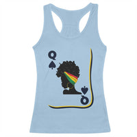 Black Woman Gift Racerback Tank Top Melanin Queen Card - Wonder Print Shop