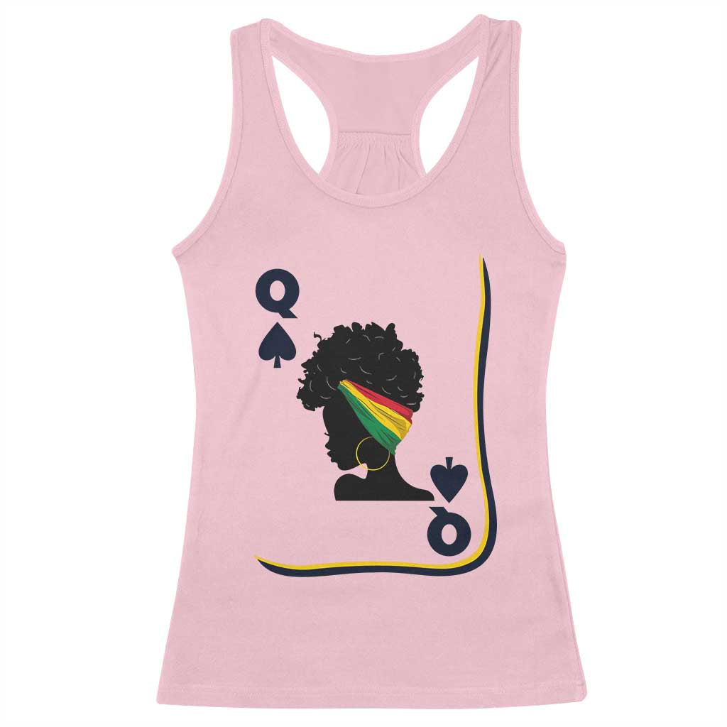 Black Woman Gift Racerback Tank Top Melanin Queen Card - Wonder Print Shop
