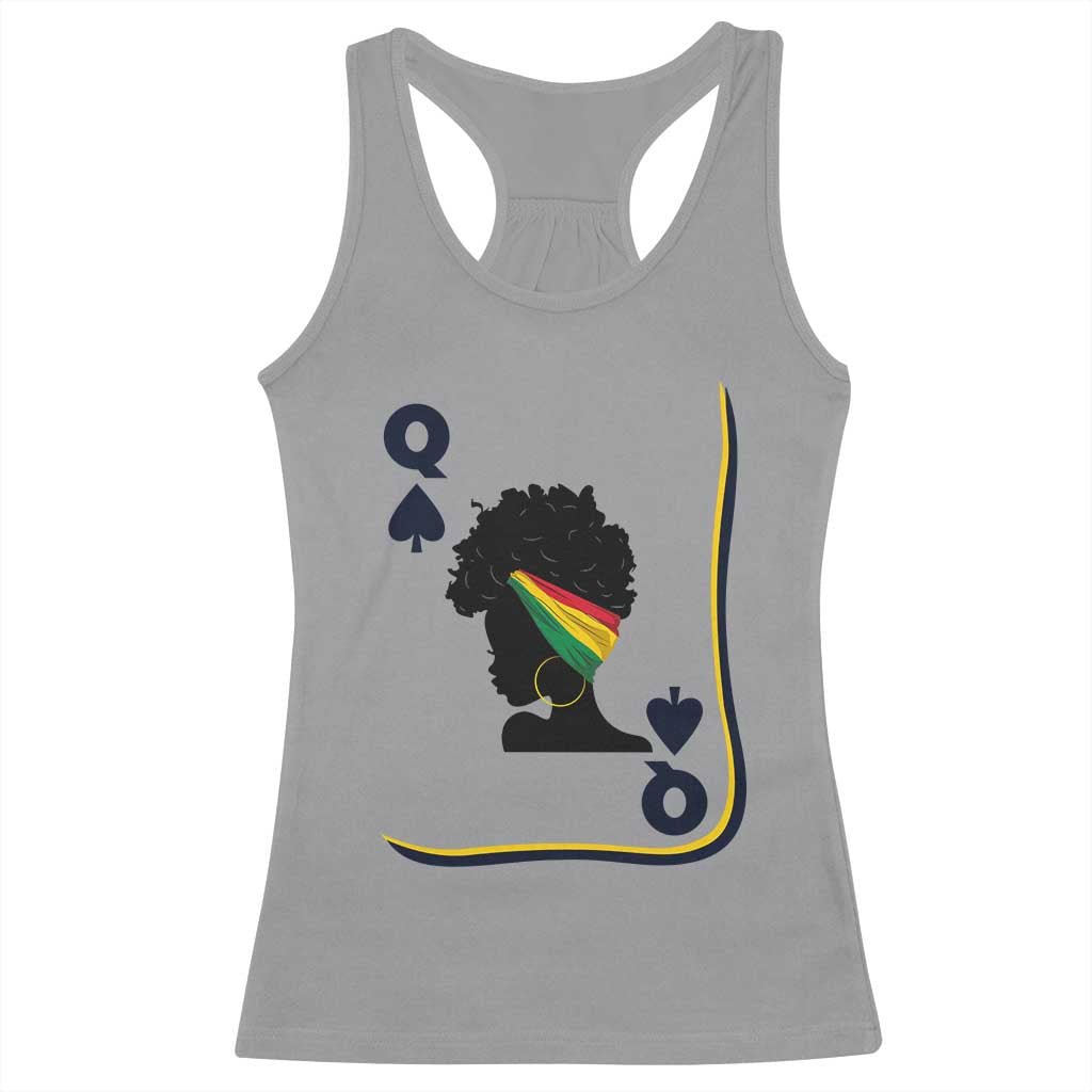 Black Woman Gift Racerback Tank Top Melanin Queen Card - Wonder Print Shop