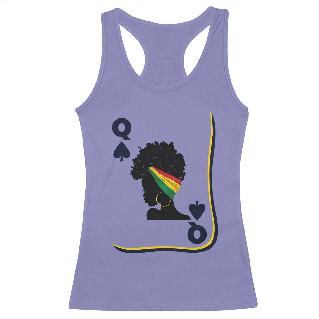 Black Woman Gift Racerback Tank Top Melanin Queen Card - Wonder Print Shop