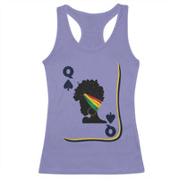 Black Woman Gift Racerback Tank Top Melanin Queen Card - Wonder Print Shop