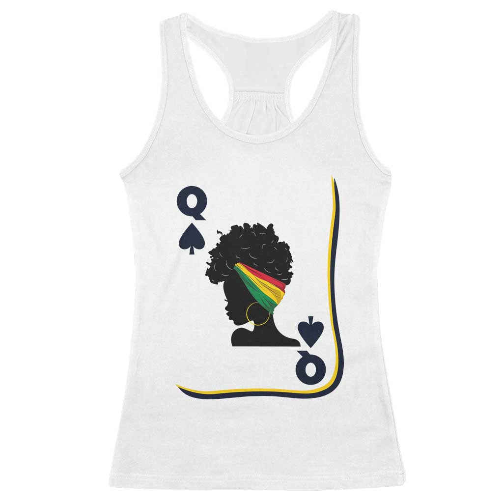 Black Woman Gift Racerback Tank Top Melanin Queen Card - Wonder Print Shop