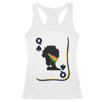 Black Woman Gift Racerback Tank Top Melanin Queen Card - Wonder Print Shop