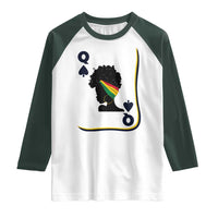 Black Woman Gift Raglan Shirt Melanin Queen Card - Wonder Print Shop