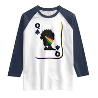 Black Woman Gift Raglan Shirt Melanin Queen Card - Wonder Print Shop