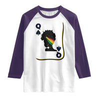 Black Woman Gift Raglan Shirt Melanin Queen Card - Wonder Print Shop