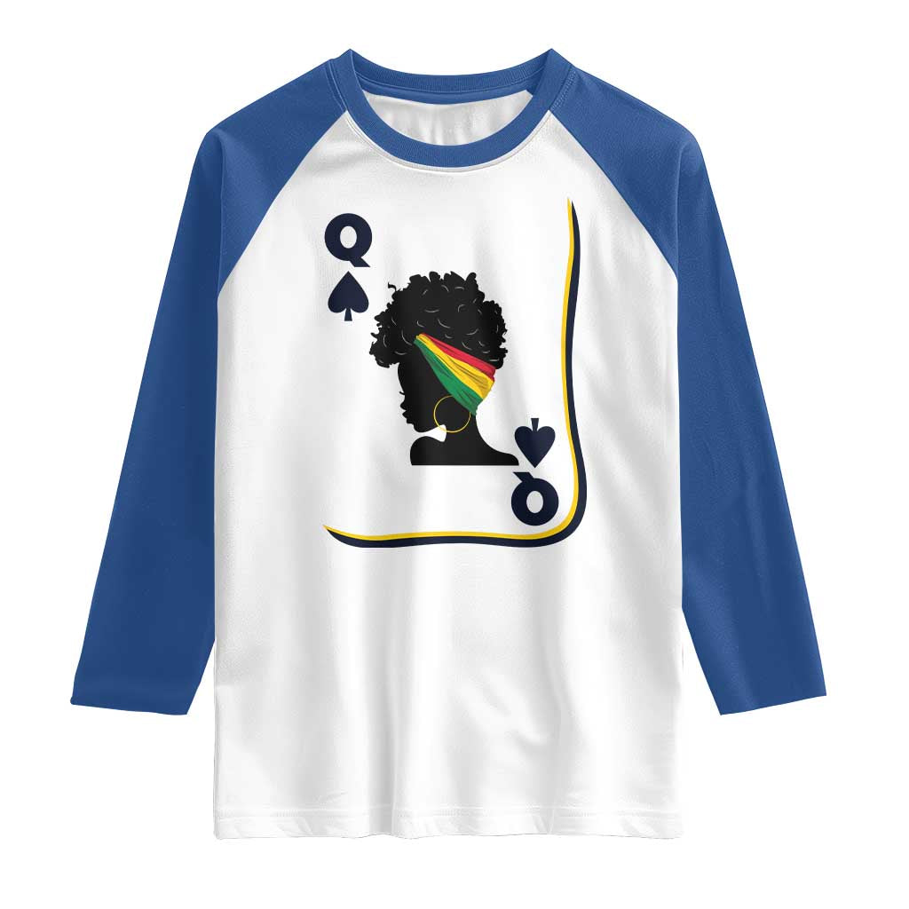 Black Woman Gift Raglan Shirt Melanin Queen Card - Wonder Print Shop