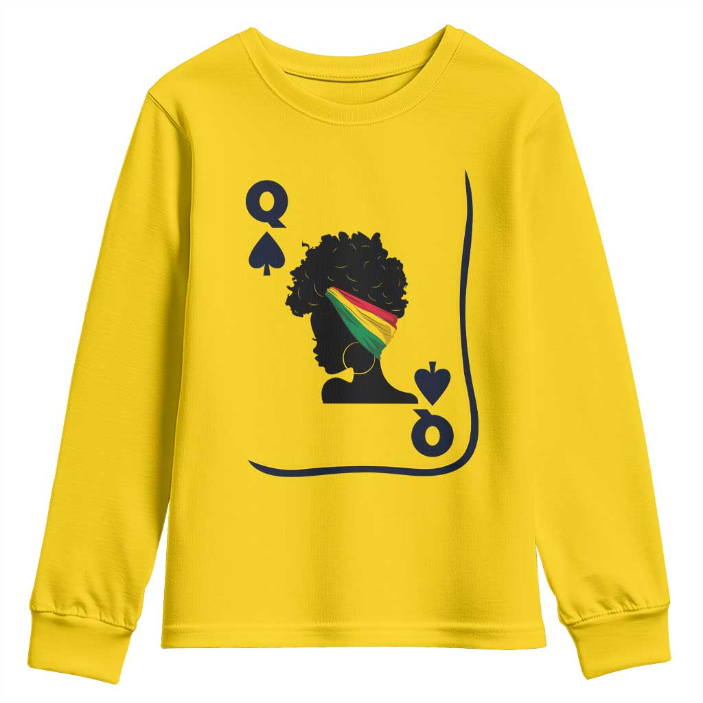 Black Woman Gift Youth Sweatshirt Melanin Queen Card - Wonder Print Shop