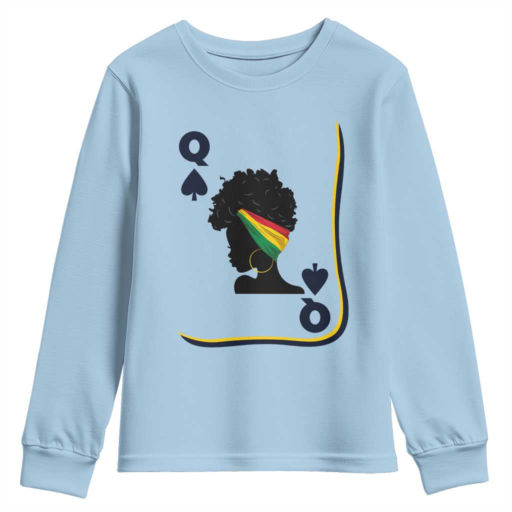 Black Woman Gift Youth Sweatshirt Melanin Queen Card - Wonder Print Shop