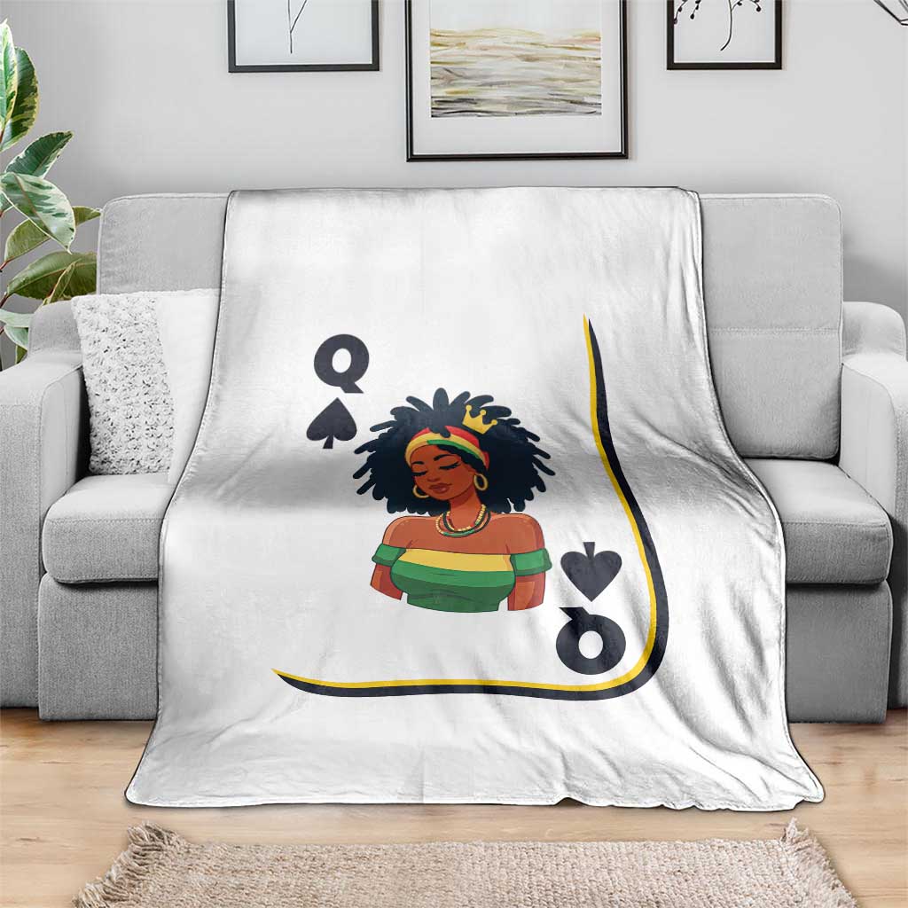 Queen Of Spades Black Girl Throw Blanket African American Women Pride - Wonder Print Shop