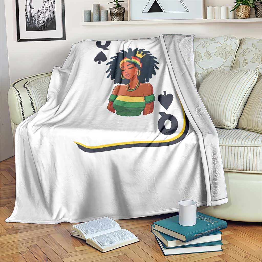 Queen Of Spades Black Girl Throw Blanket African American Women Pride - Wonder Print Shop