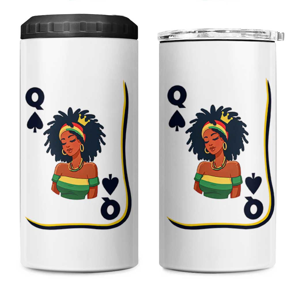Queen Of Spades Black Girl 4 in 1 Can Cooler Tumbler African American Women Pride - Wonder Print Shop