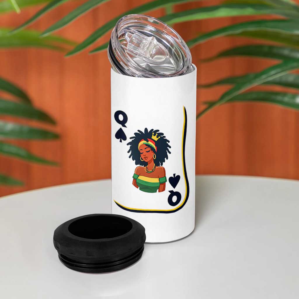 Queen Of Spades Black Girl 4 in 1 Can Cooler Tumbler African American Women Pride - Wonder Print Shop