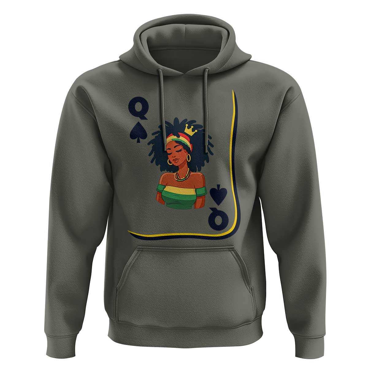 Queen Of Spades Black Girl Hoodie African American Women Pride - Wonder Print Shop