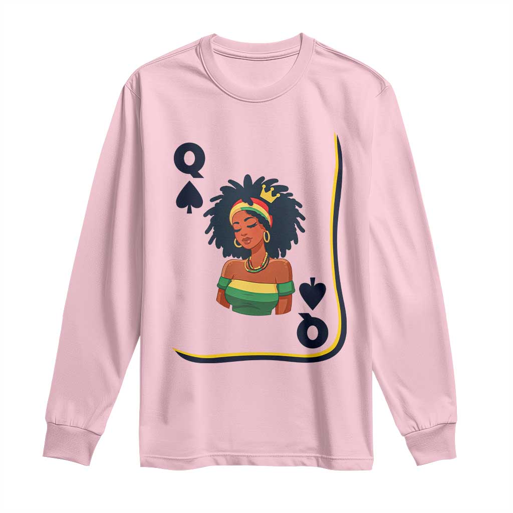Queen Of Spades Black Girl Long Sleeve Shirt African American Women Pride - Wonder Print Shop