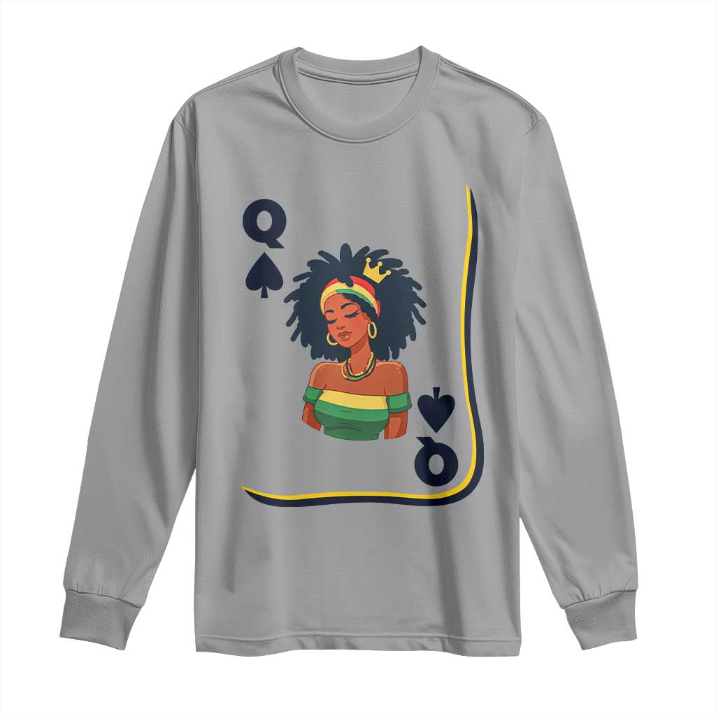Queen Of Spades Black Girl Long Sleeve Shirt African American Women Pride - Wonder Print Shop