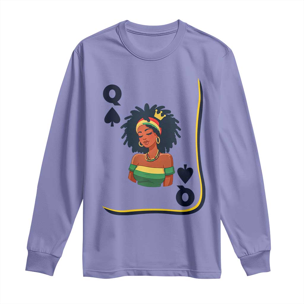 Queen Of Spades Black Girl Long Sleeve Shirt African American Women Pride - Wonder Print Shop
