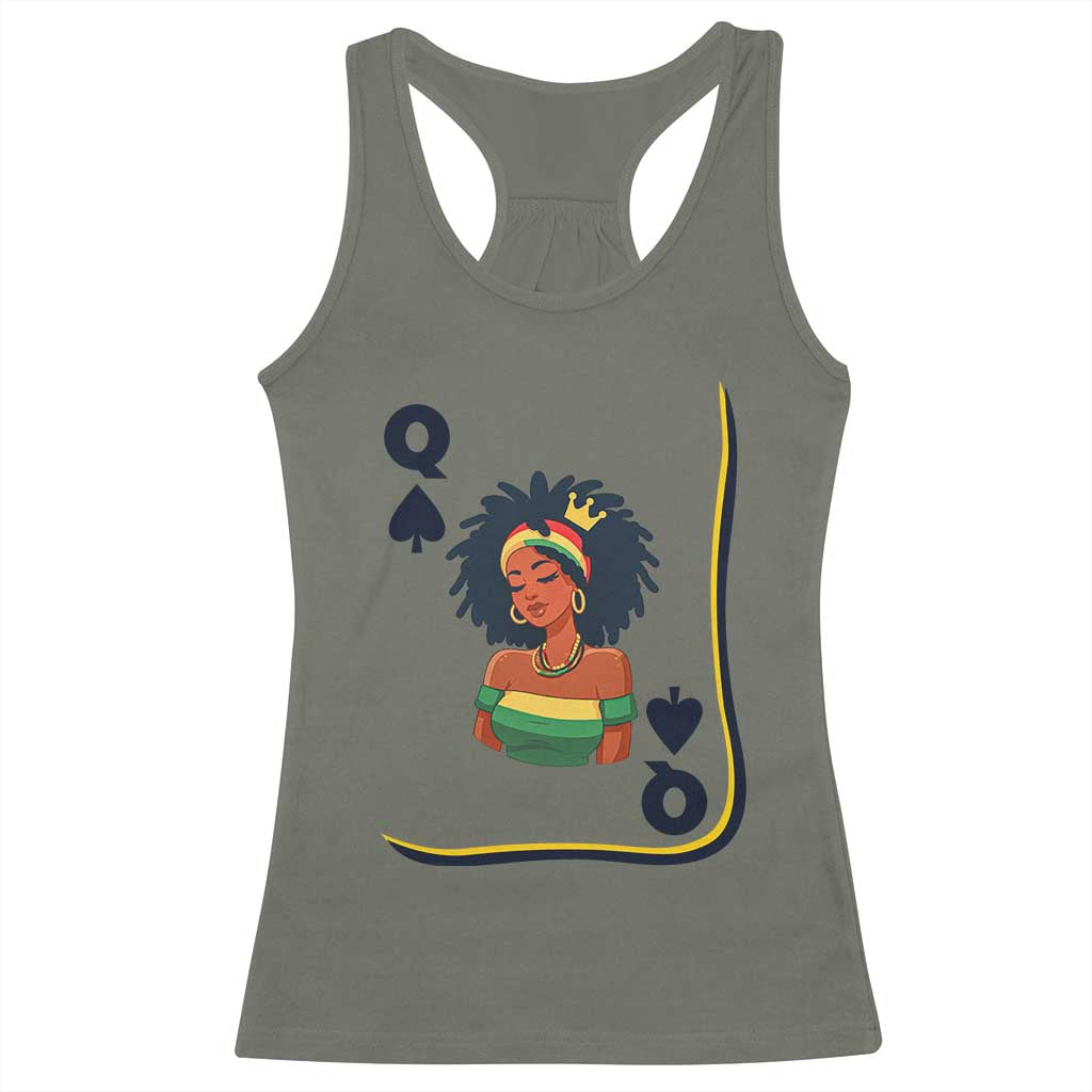 Queen Of Spades Black Girl Racerback Tank Top African American Women Pride - Wonder Print Shop