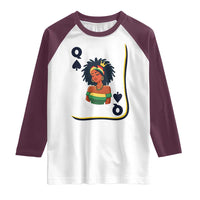 Queen Of Spades Black Girl Raglan Shirt African American Women Pride - Wonder Print Shop