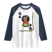 Queen Of Spades Black Girl Raglan Shirt African American Women Pride - Wonder Print Shop