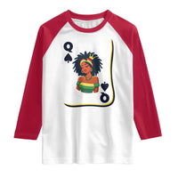 Queen Of Spades Black Girl Raglan Shirt African American Women Pride - Wonder Print Shop