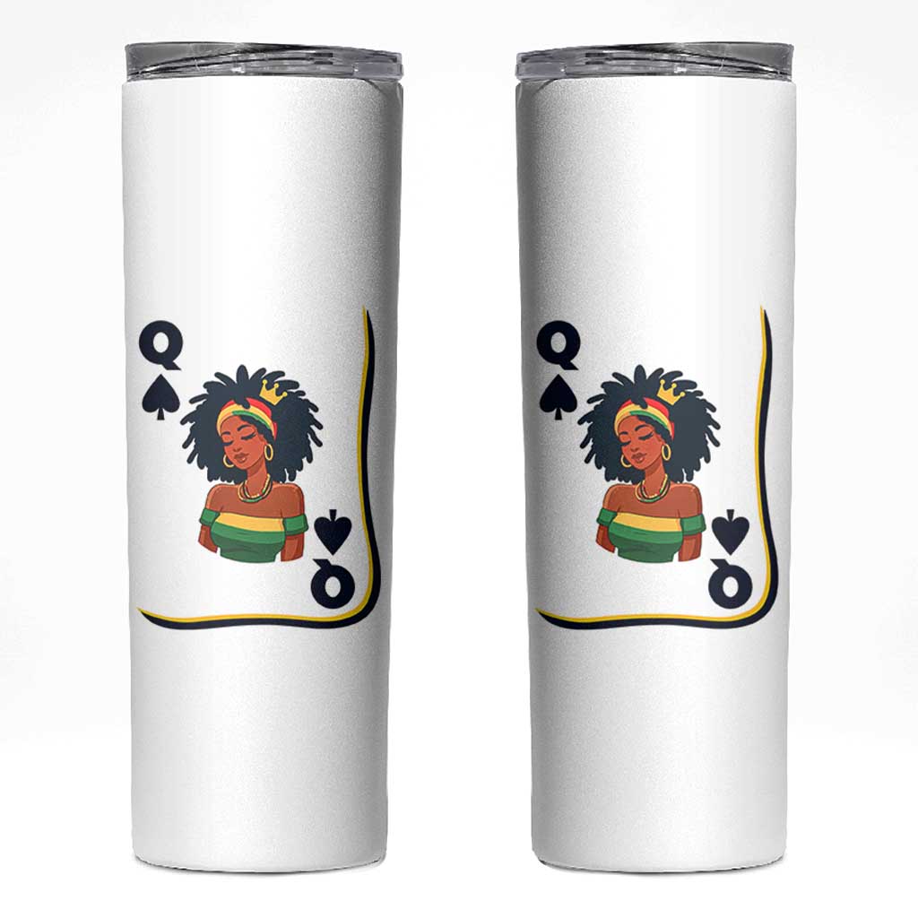 Queen Of Spades Black Girl Skinny Tumbler African American Women Pride - Wonder Print Shop