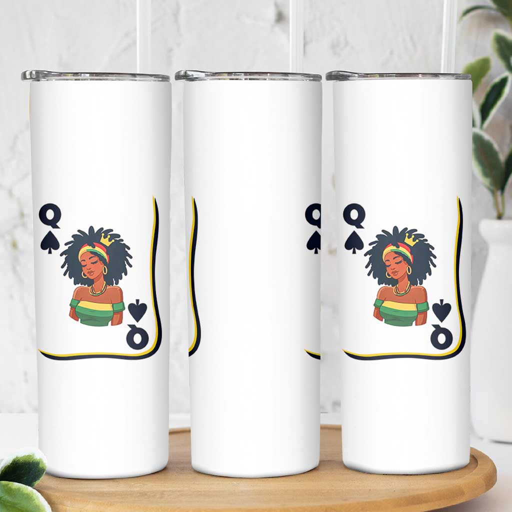 Queen Of Spades Black Girl Skinny Tumbler African American Women Pride - Wonder Print Shop