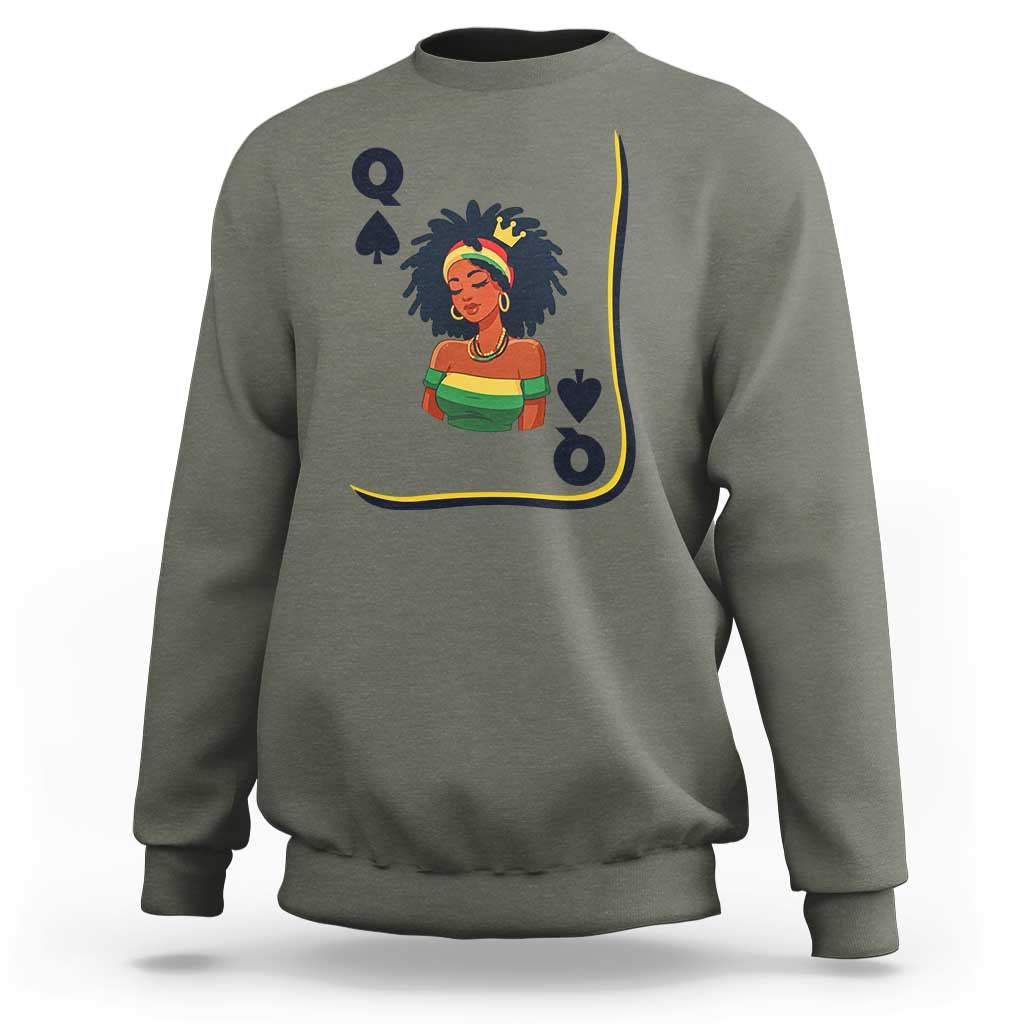 Queen Of Spades Black Girl Sweatshirt African American Women Pride - Wonder Print Shop