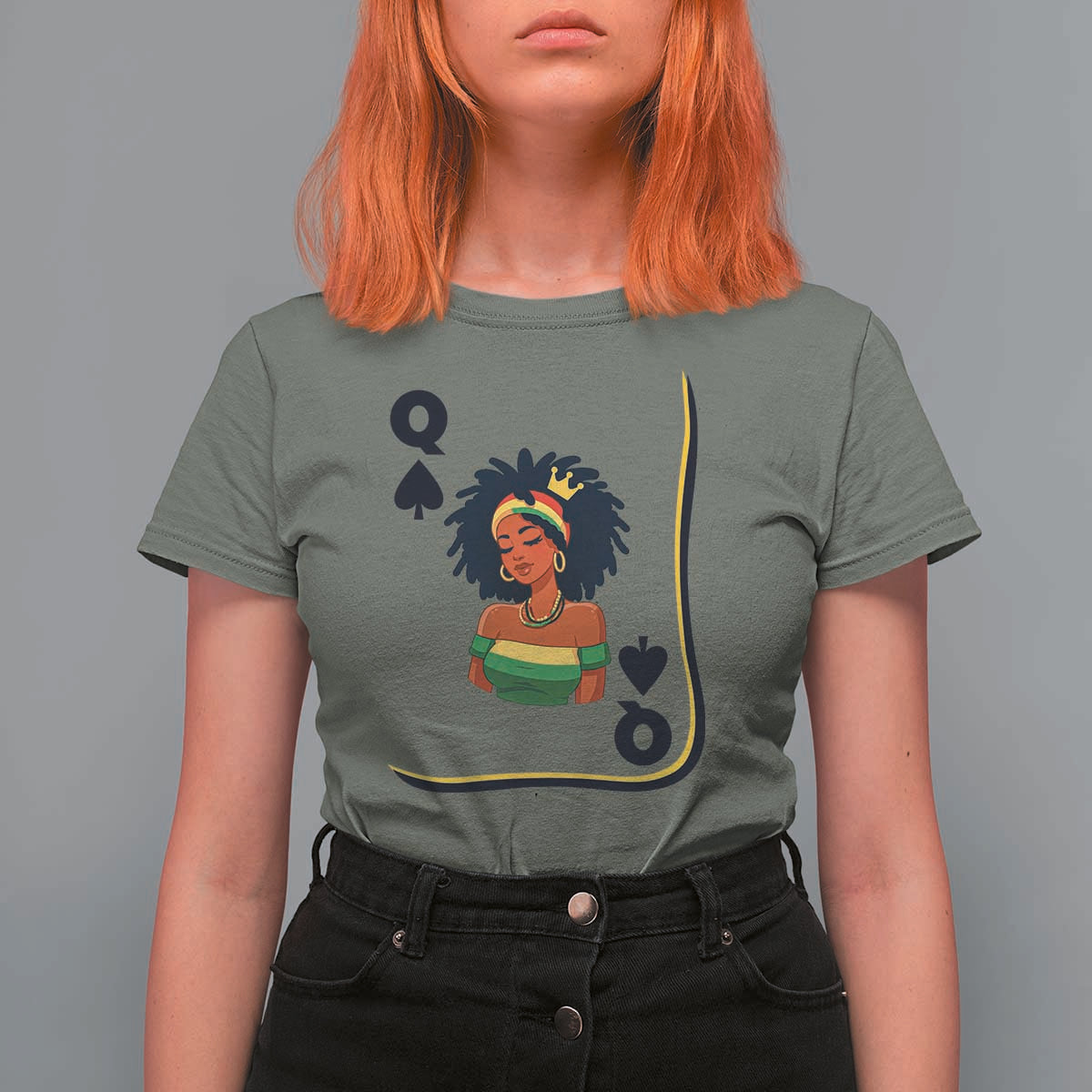 Queen Of Spades Black Girl T Shirt For Women African American Women Pride - Wonder Print Shop
