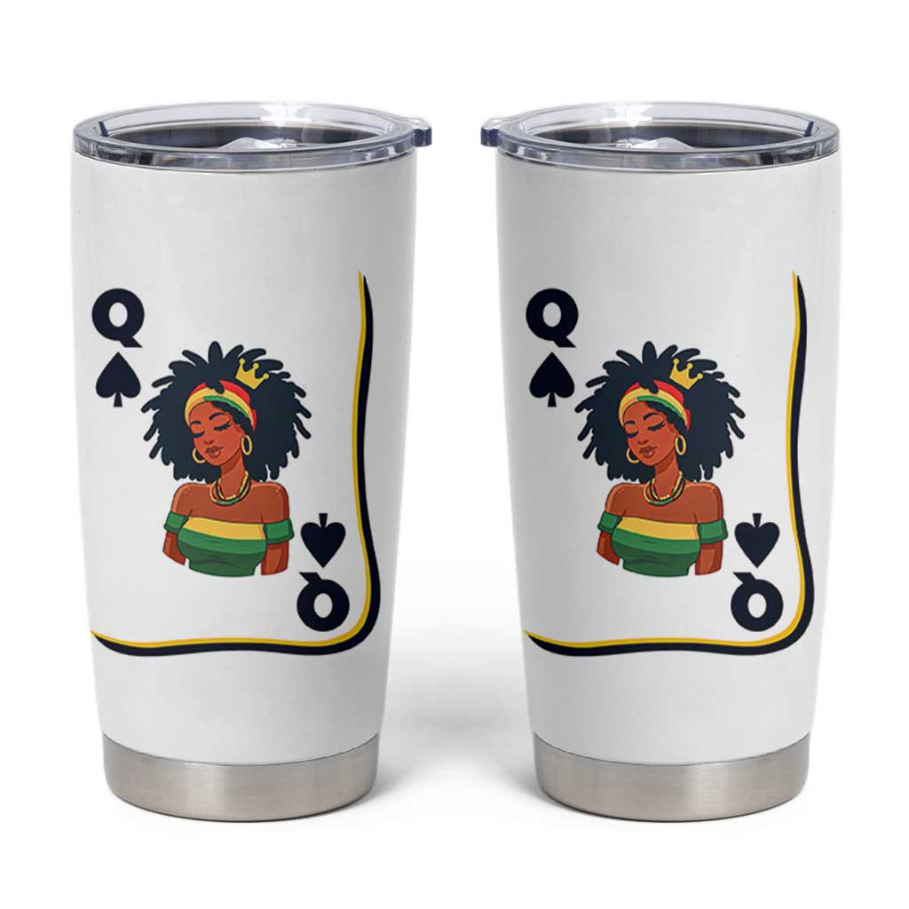 Queen Of Spades Black Girl Tumbler Cup African American Women Pride - Wonder Print Shop