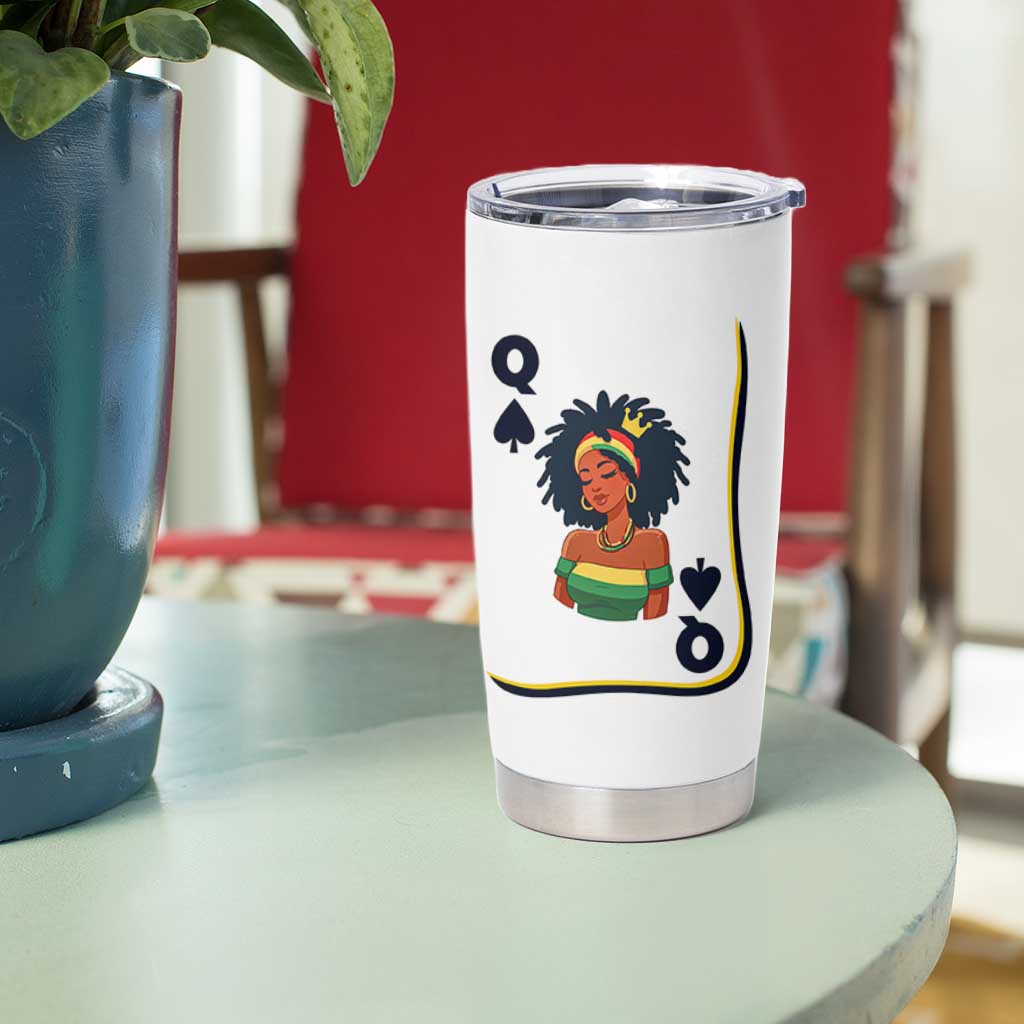 Queen Of Spades Black Girl Tumbler Cup African American Women Pride - Wonder Print Shop