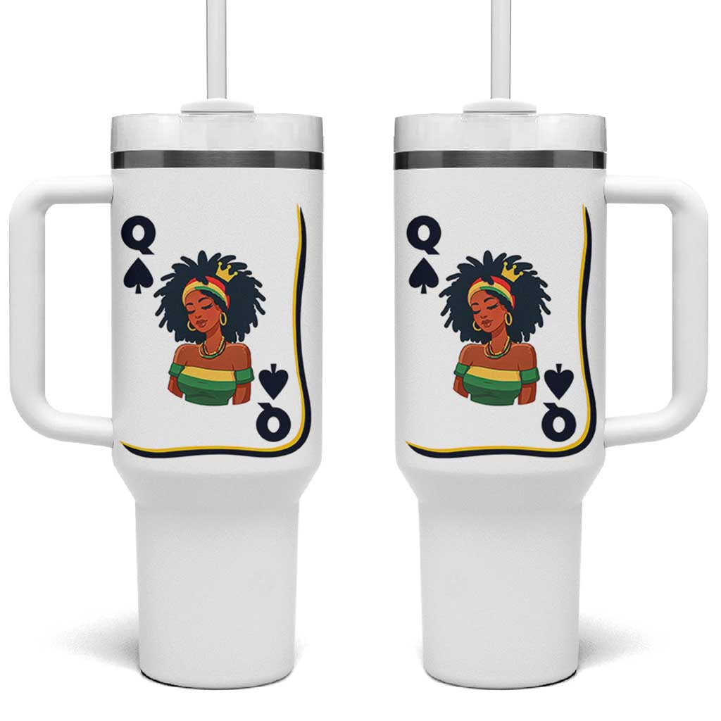 Queen Of Spades Black Girl Tumbler With Handle African American Women Pride - Wonder Print Shop