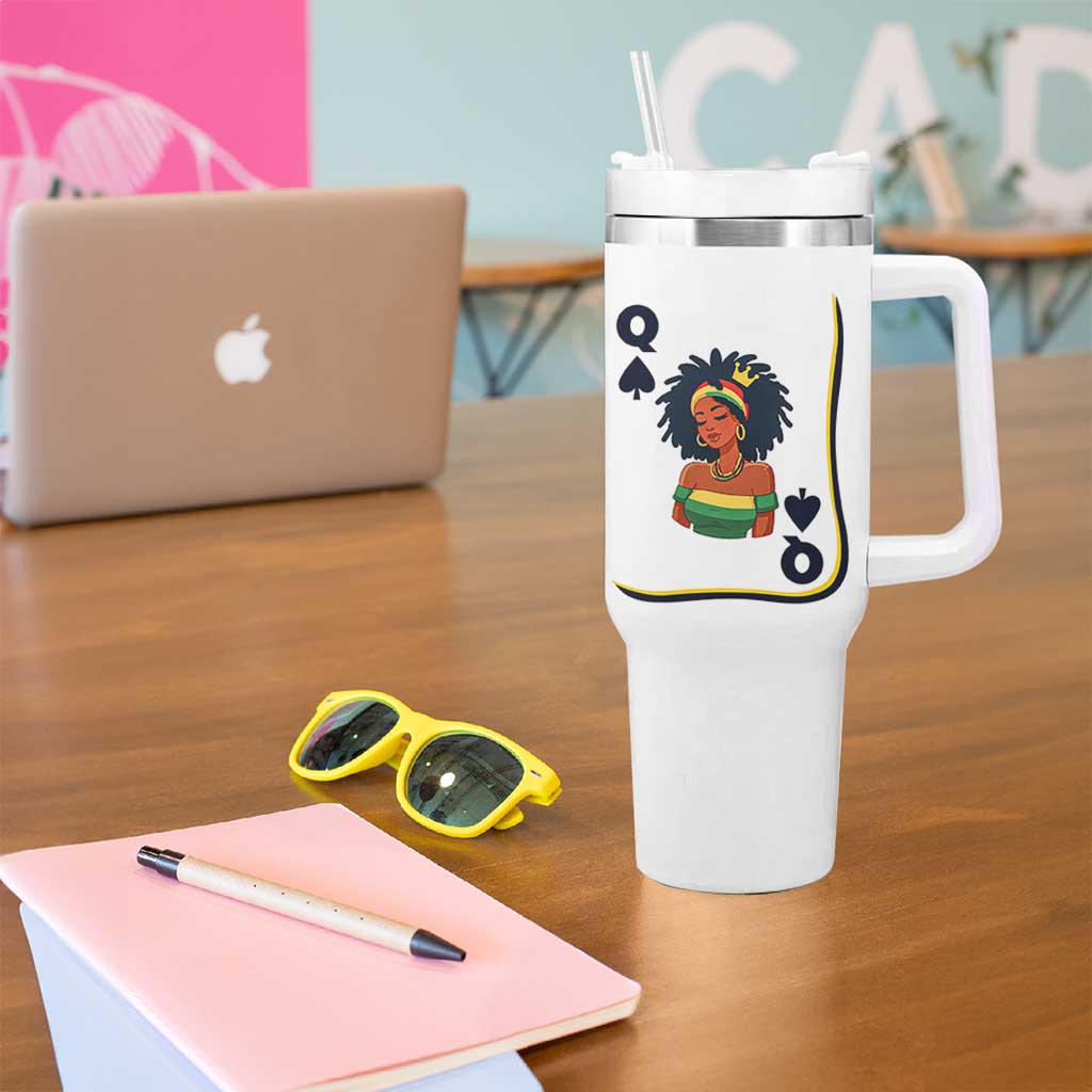 Queen Of Spades Black Girl Tumbler With Handle African American Women Pride - Wonder Print Shop