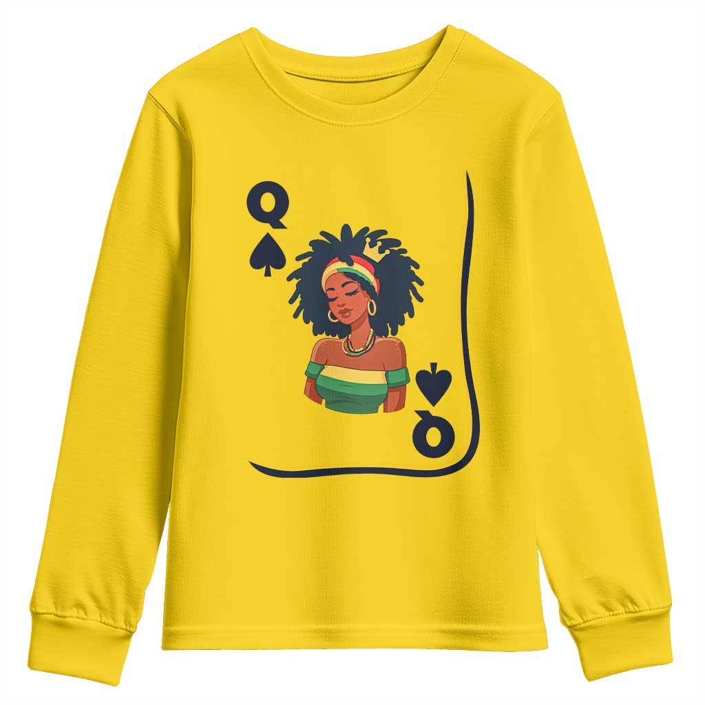 Queen Of Spades Black Girl Youth Sweatshirt African American Women Pride - Wonder Print Shop