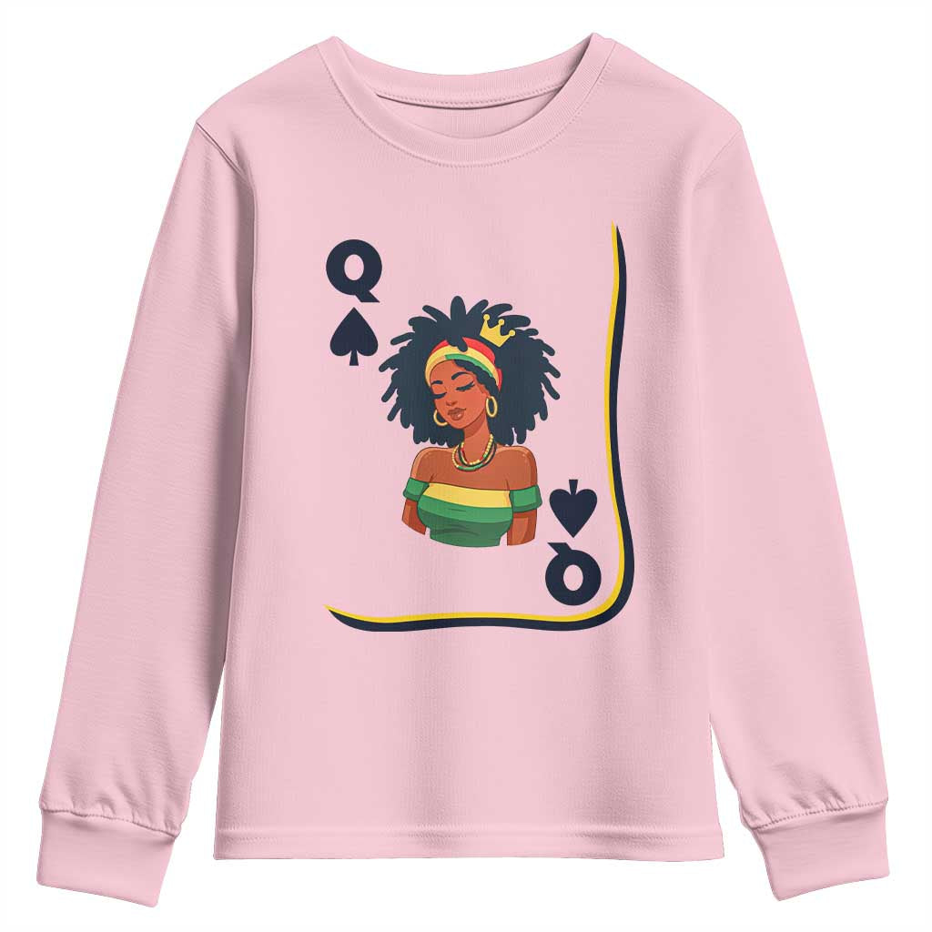 Queen Of Spades Black Girl Youth Sweatshirt African American Women Pride - Wonder Print Shop