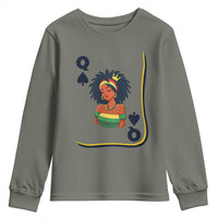 Queen Of Spades Black Girl Youth Sweatshirt African American Women Pride - Wonder Print Shop