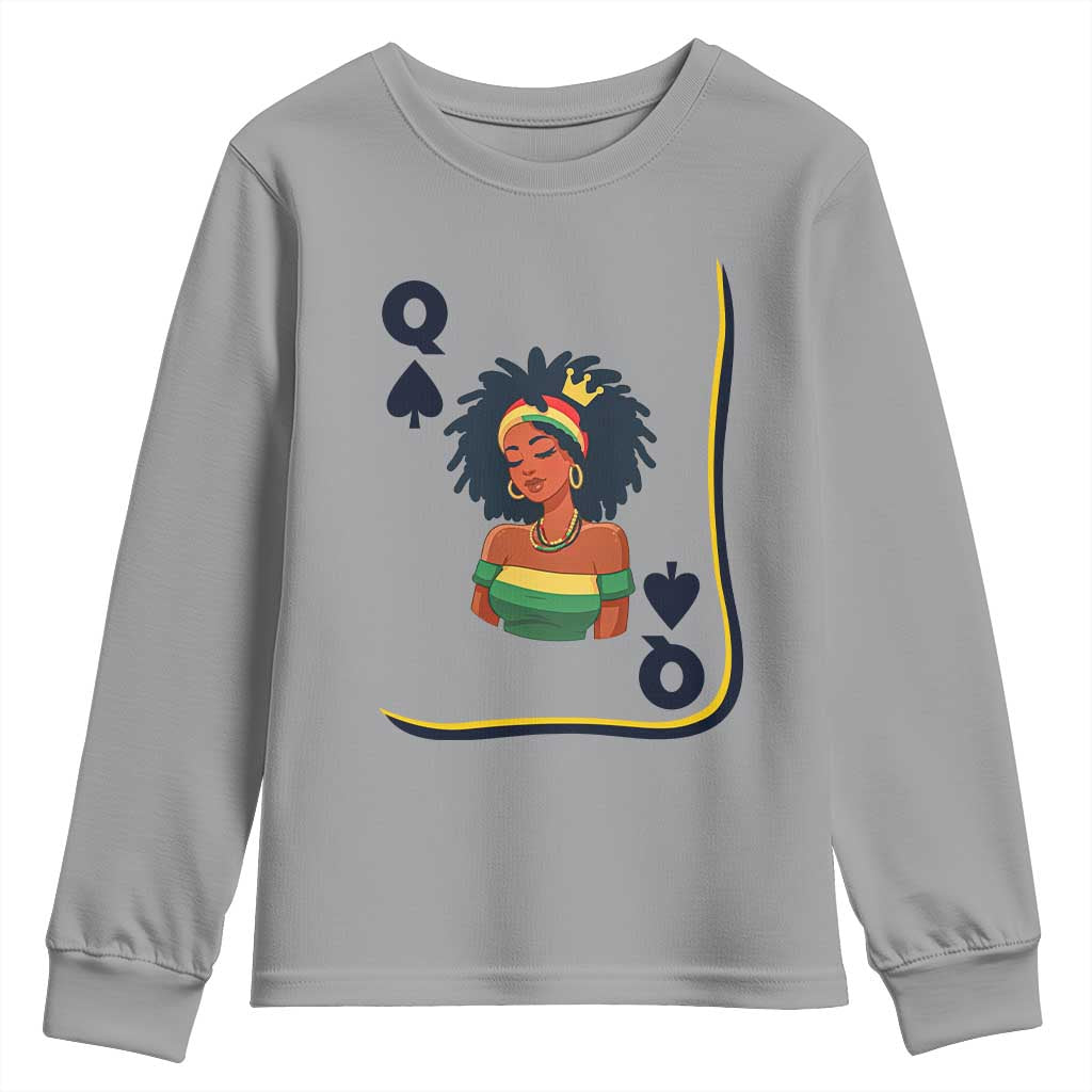Queen Of Spades Black Girl Youth Sweatshirt African American Women Pride - Wonder Print Shop