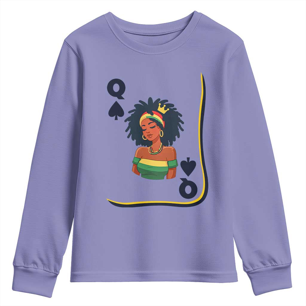 Queen Of Spades Black Girl Youth Sweatshirt African American Women Pride - Wonder Print Shop