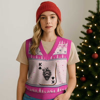 Black King Lion V-Neck Knit Sweater Vest African American Black History Month Gift - Wonder Print Shop
