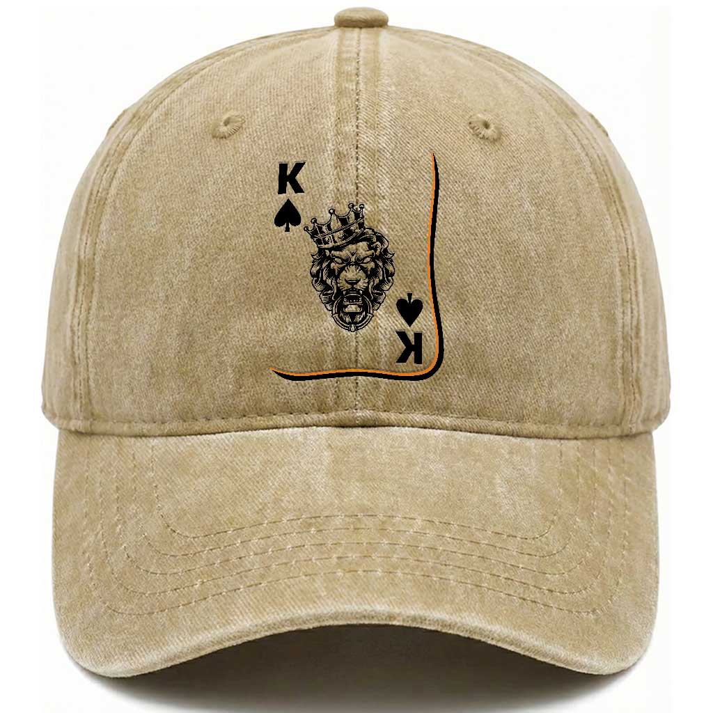 Black King Lion Washed Cotton Baseball Cap African American Black History Month Gift