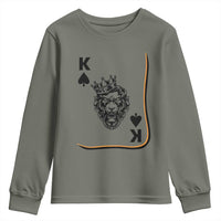 Black King Lion Youth Sweatshirt African American Black History Month Gift - Wonder Print Shop