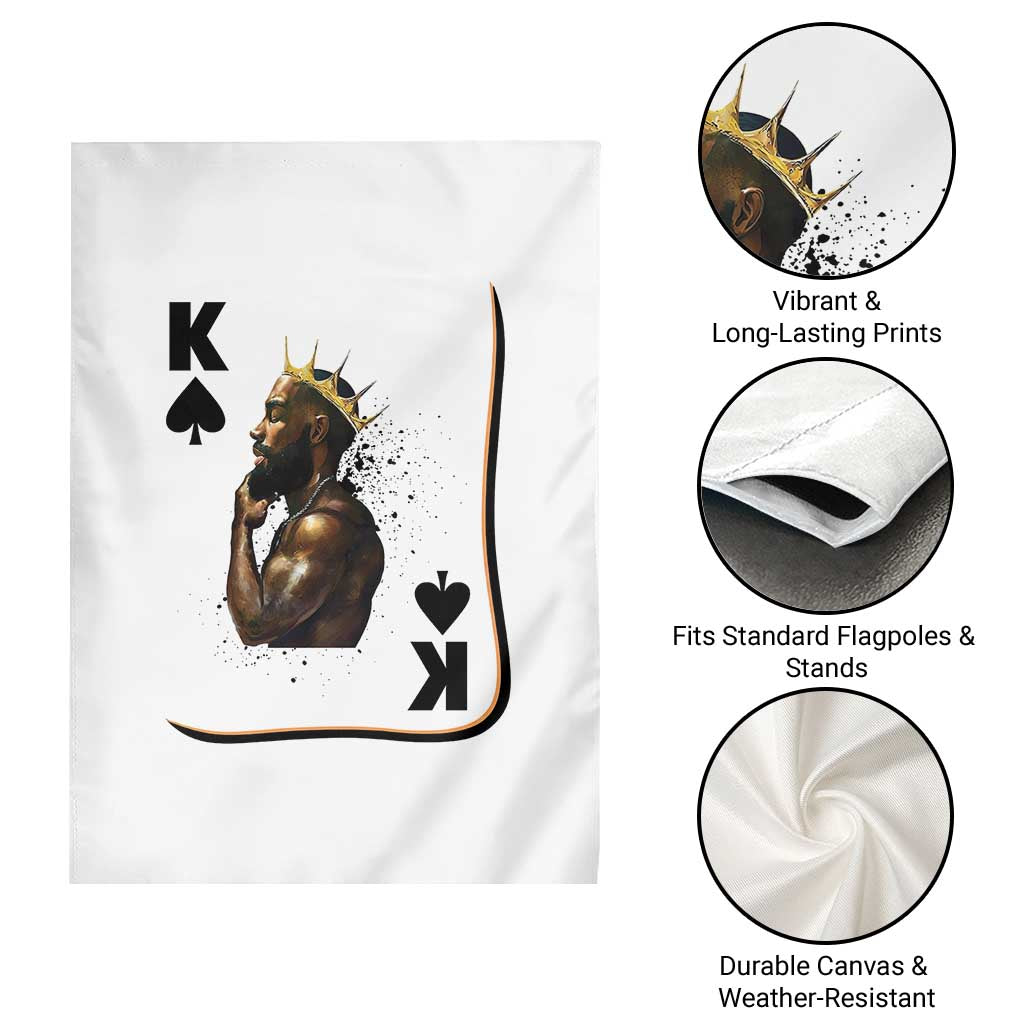 King Of Spades Black Man Garden Flag African American Men Pride - Wonder Print Shop