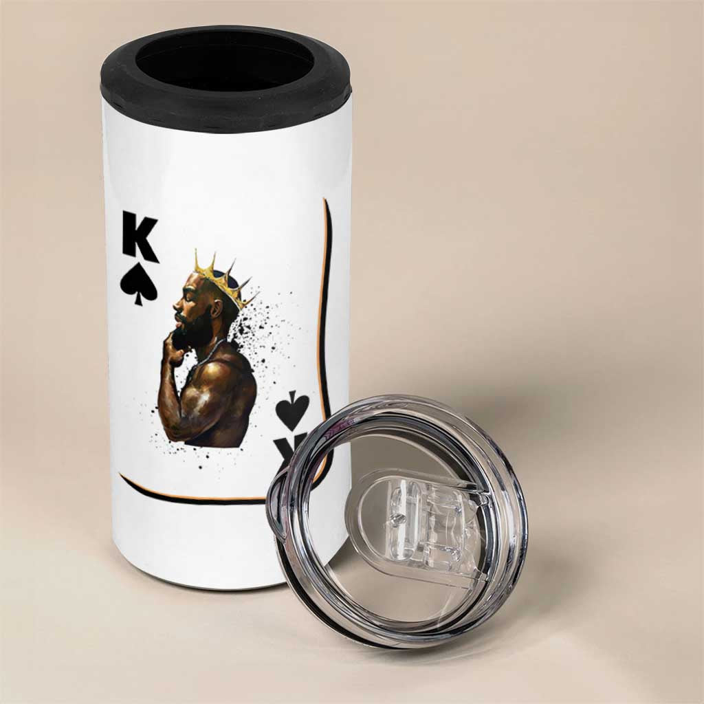 King Of Spades Black Man 4 in 1 Can Cooler Tumbler African American Men Pride - Wonder Print Shop